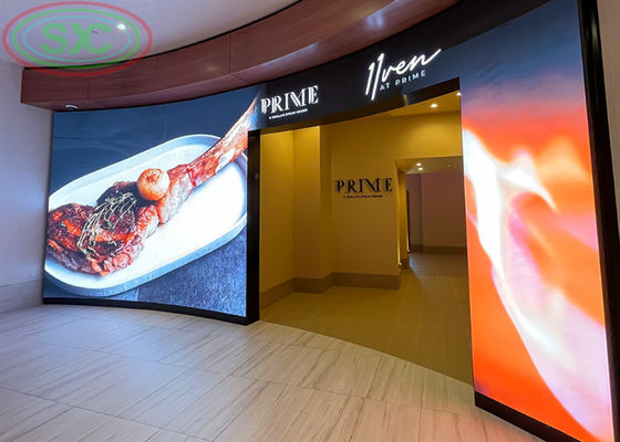 임대 꿰매지 않는 LED 벽 실내 임대 P3.91 LED 표지판 광고 배경