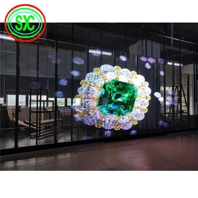 좋은 가격 알루미늄 캐비닛 재료와 0.2KG / PC 모듈 무게와 가벼운 LED 투명 스크린 온라인으로
