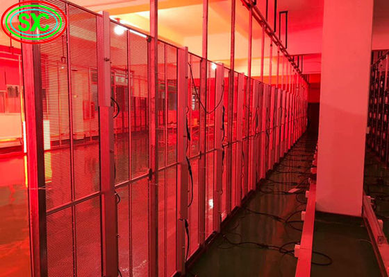 투명한 LED 화면 실내 P3.9-7.8 전색 SMD 곡선 LED 비디오 벽 유리 쇼케이스