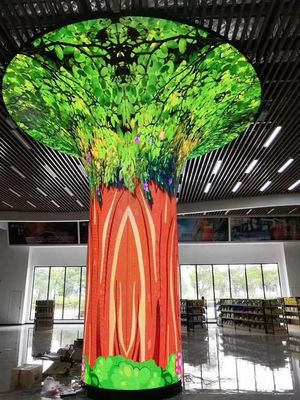 구부러진 P4.81 6500 시디 밝기는 LED 스크린 500mm*500mm 내각 1R1G1B,3840hz 갱신 속도를 실시합니다, 노바스타가 제어합니다