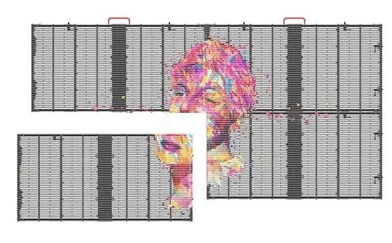 풀 컬러 P3.91-7.82mm 투명 LED 스크린 실내 1500니트 SMD 비디오 월