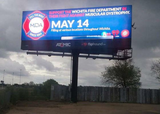 옥외 지도된 ​​전시 반대로 부식 철 내각을 가진 옥외 p8 풀 컬러 LED 광고 게시판