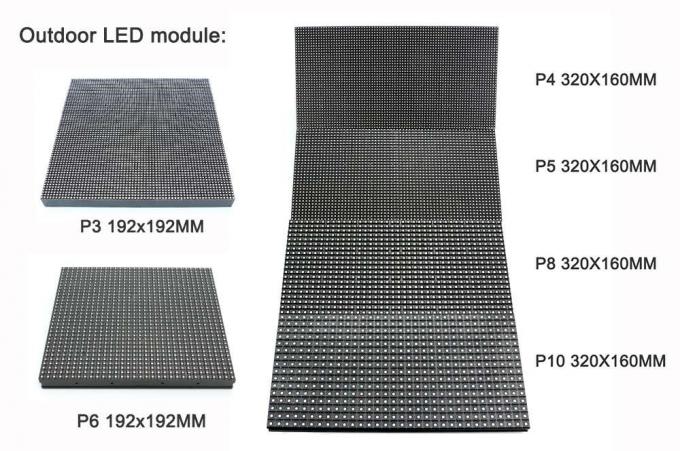 야외 풀 컬러 높은 밝기 큰 LED 화면 P5 640*640mm 고정 광고 LED 게시판 0