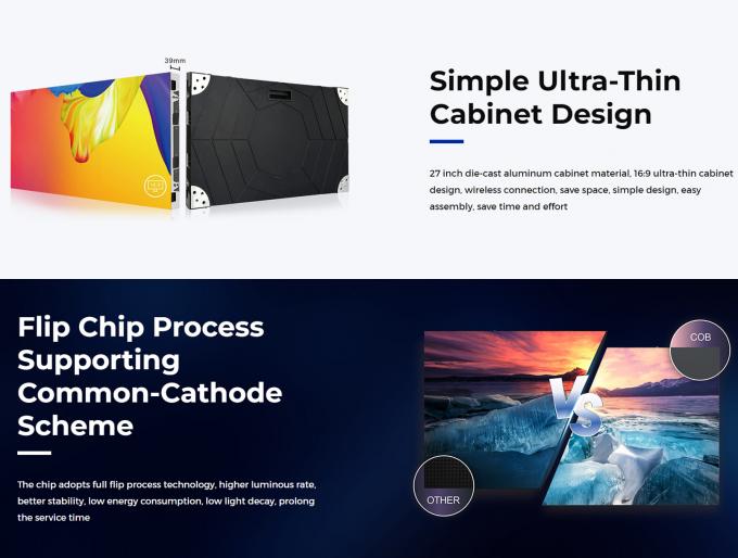 노바 스타 제어 시스템 600*337.5mm 광고용 다이 캐스트 알루미늄 작은 간격 LED 화면 P0.9 P1.25 P1.56 16 9 3